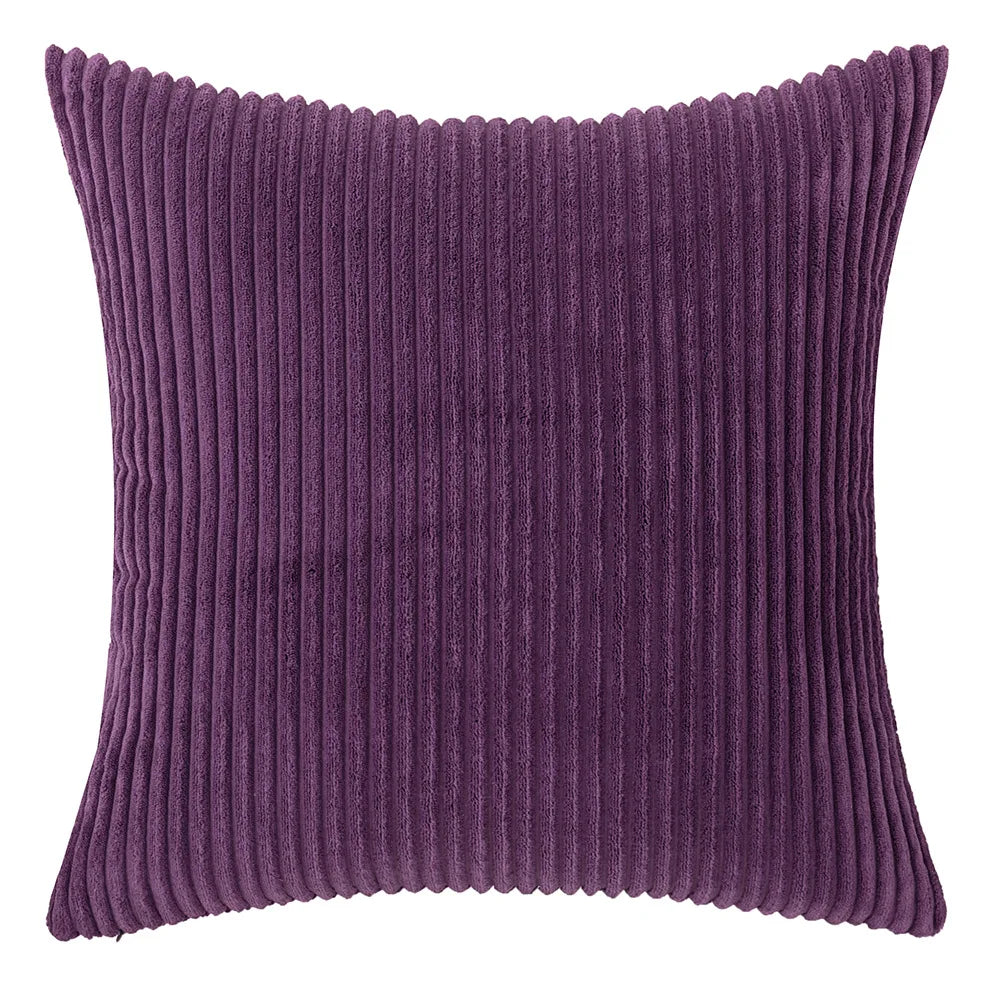 Soft Corduroy Striped Pillow Cover Plush