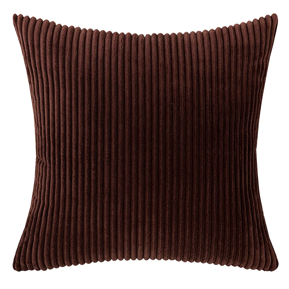Soft Corduroy Striped Pillow Cover Plush