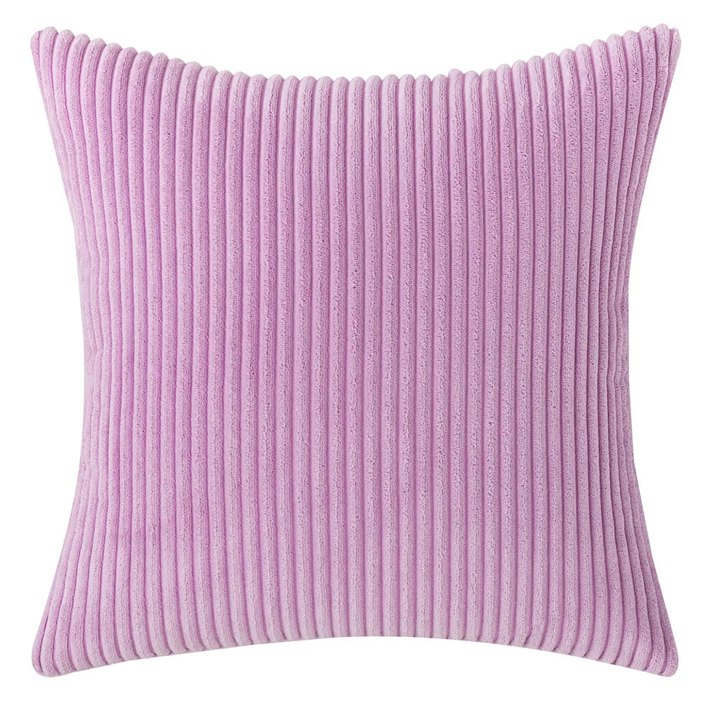 Soft Corduroy Striped Pillow Cover Plush