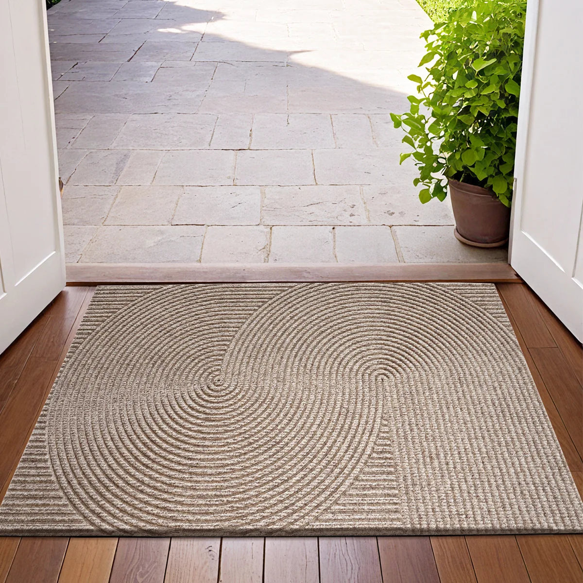 Spiral Groove Doormat with Antislip Base