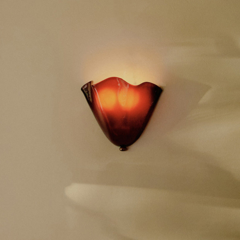 Stained Glass Wall Sconce Shell Design Light