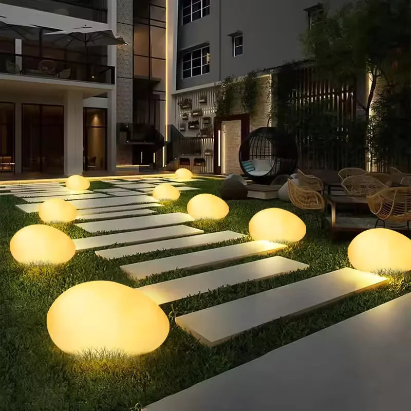 Stone Style Garden Light with LED Glow