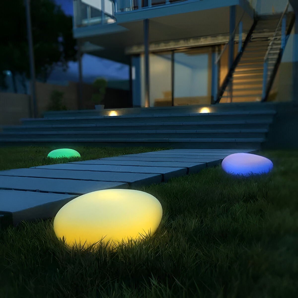 Stone Style Garden Light with LED Glow