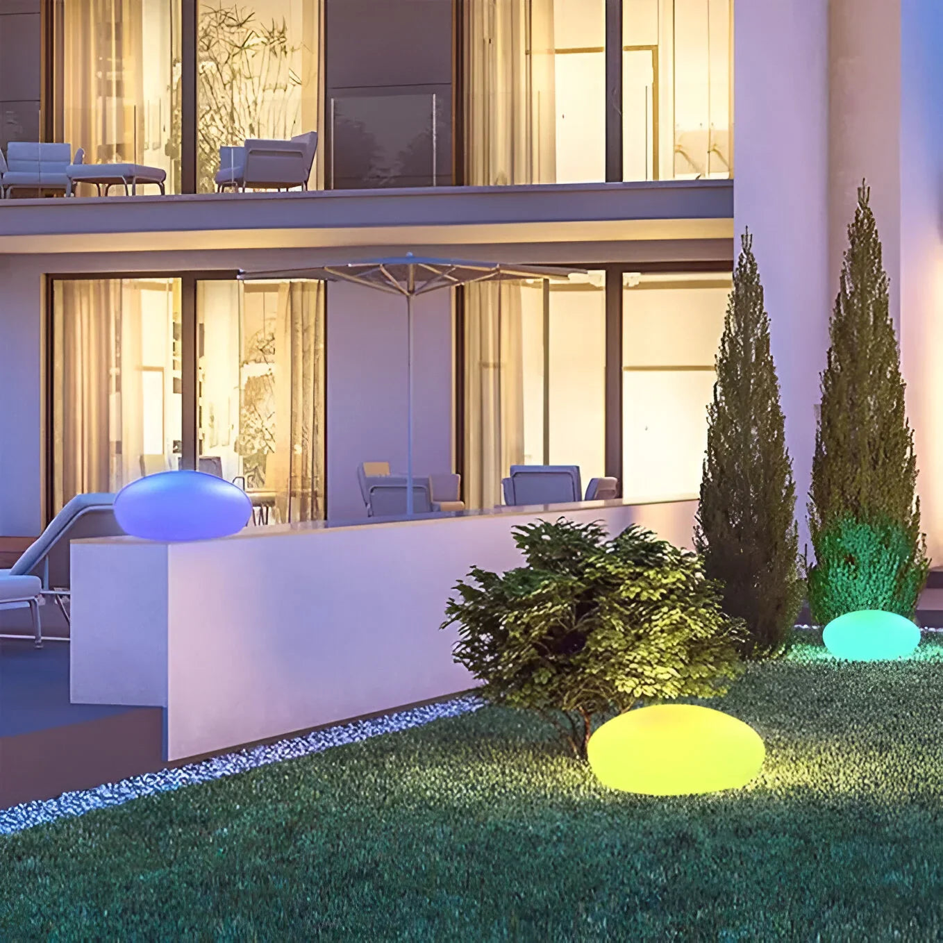 Stone Style Garden Light with LED Glow