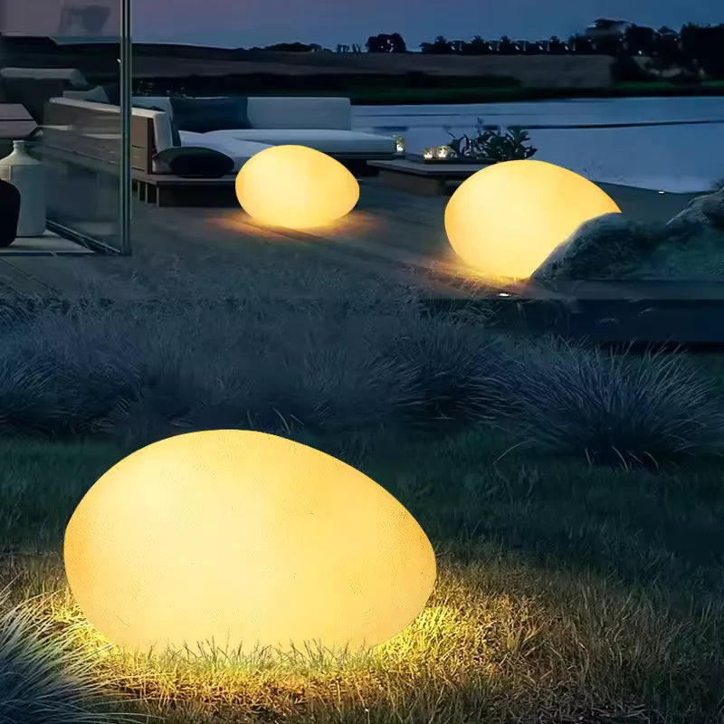 Stone Style Garden Light with LED Glow
