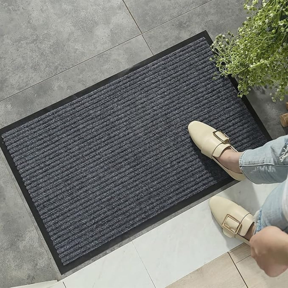 Striped Door Mat with Non Slip Backing