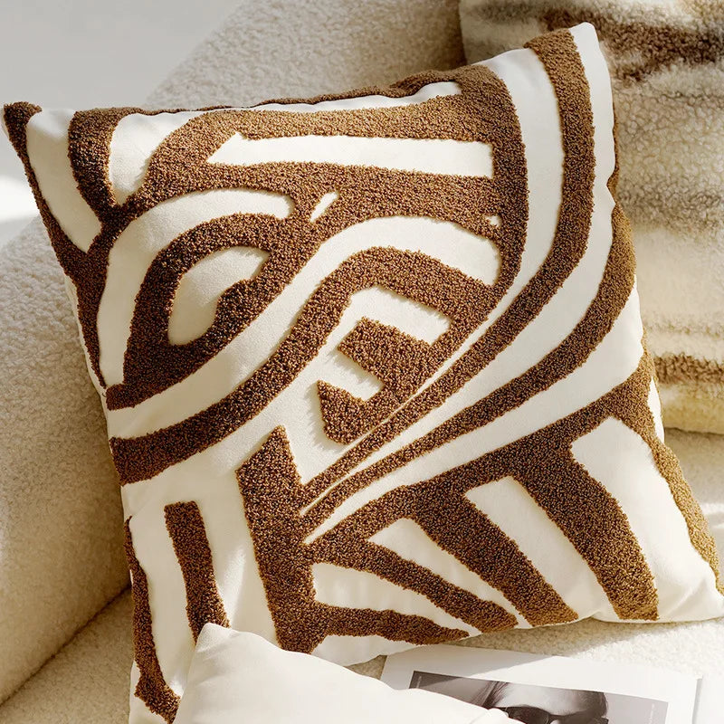 Textured Decorative Pillow with Artistic Design