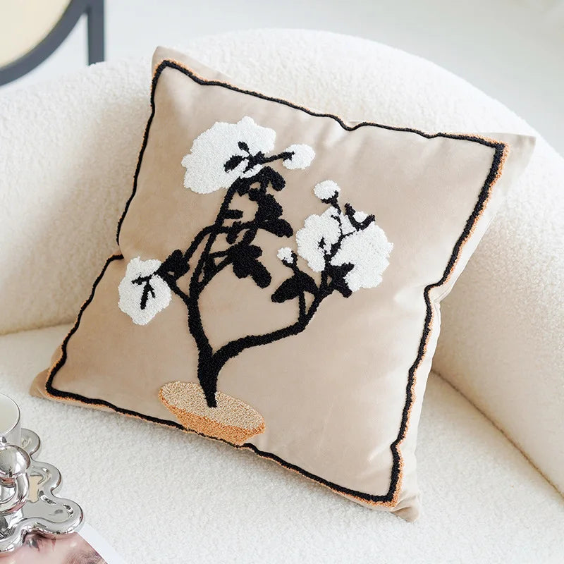 Textured Decorative Pillow with Artistic Design