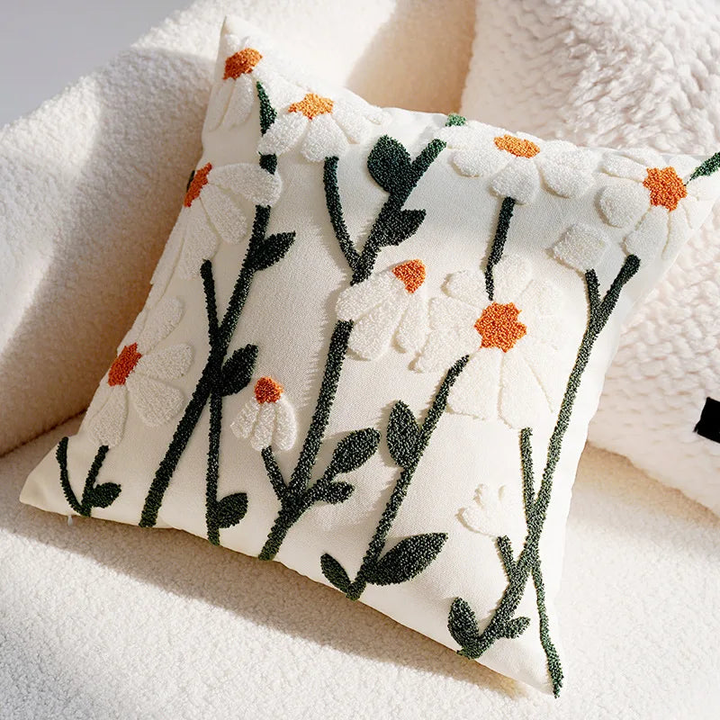 Textured Decorative Pillow with Artistic Design