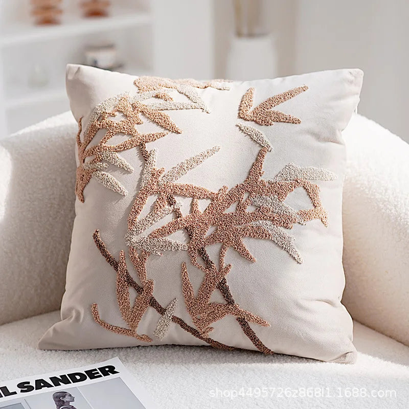 Textured Decorative Pillow with Artistic Design