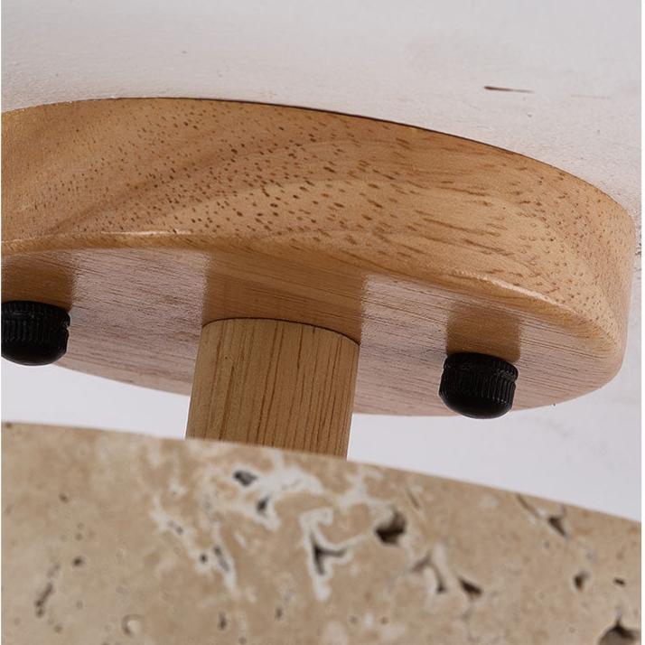 Travertine Ceiling Light with Round LED Design