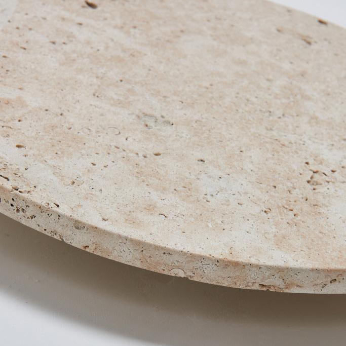 Travertine Round Wall Sconce with LED Glow