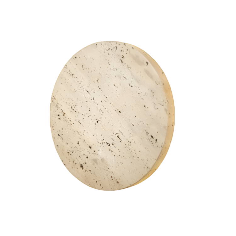Travertine Round Wall Sconce with LED Glow