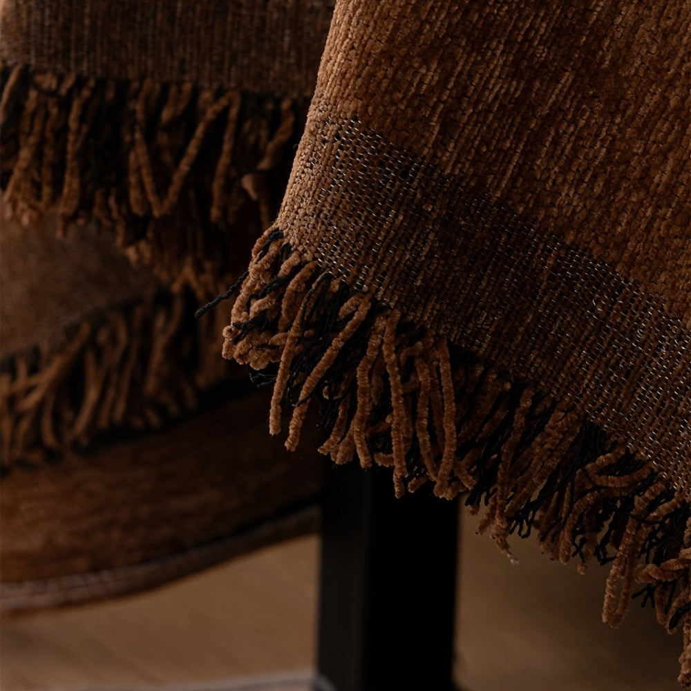 Tribal Chenille Sofa Cover with Fringe Edge