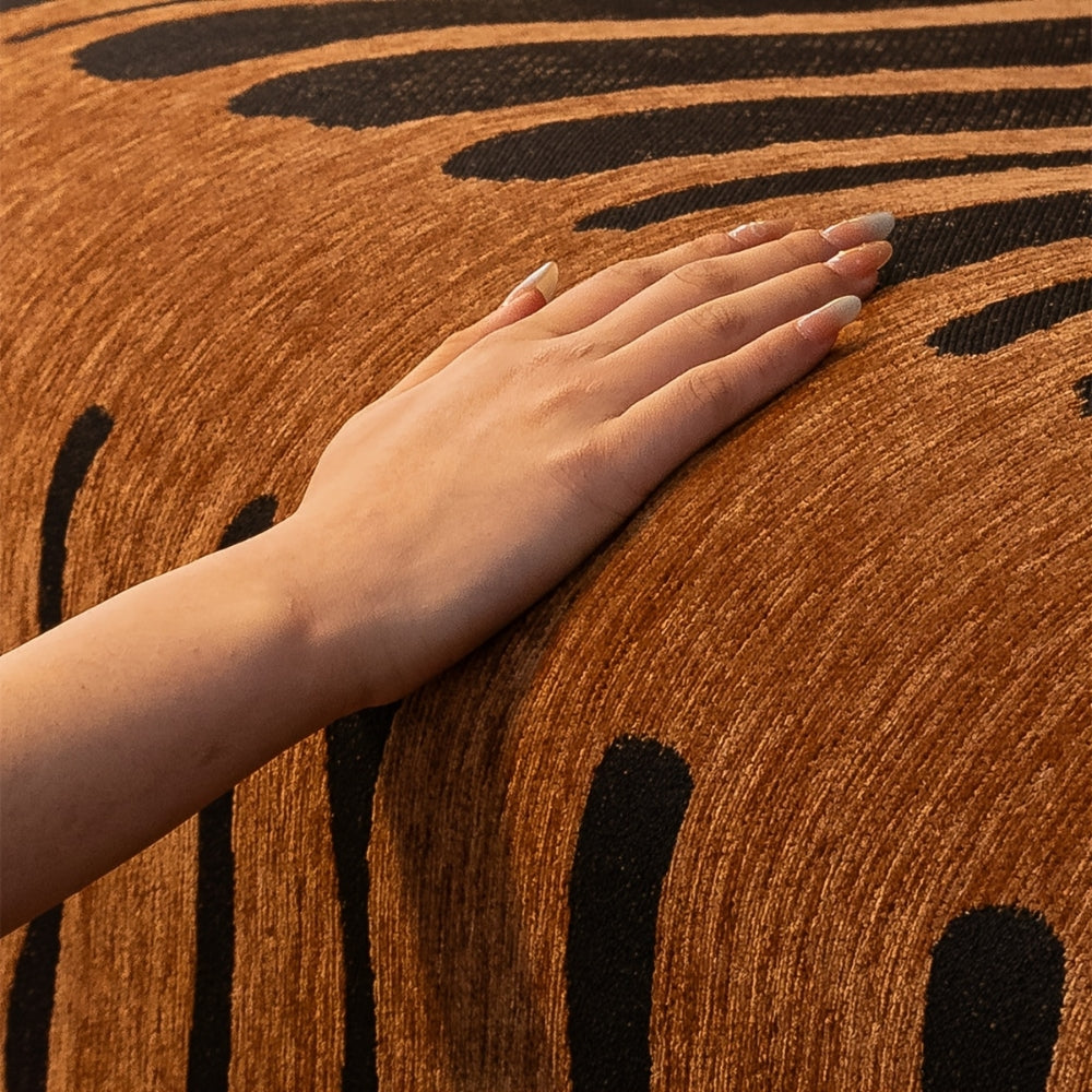 Tribal Chenille Sofa Cover with Fringe Edge