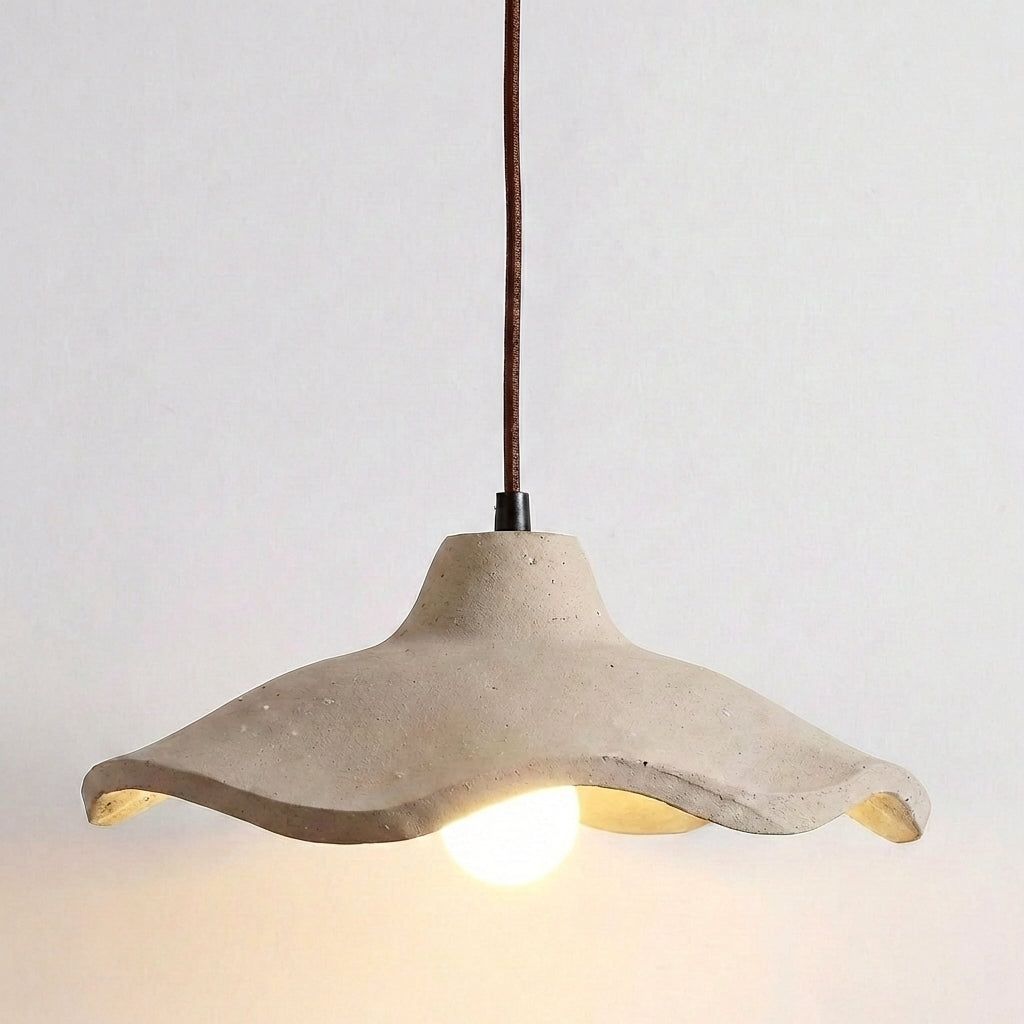 Vintage Cement Pendant Light with Wavy Edge