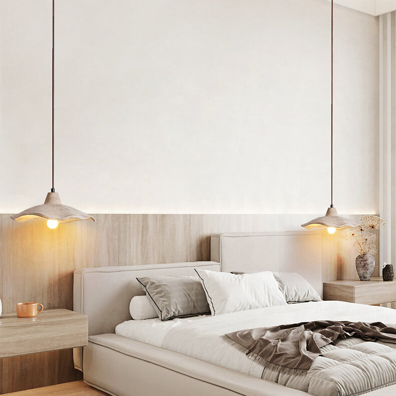 Vintage Cement Pendant Light with Wavy Edge