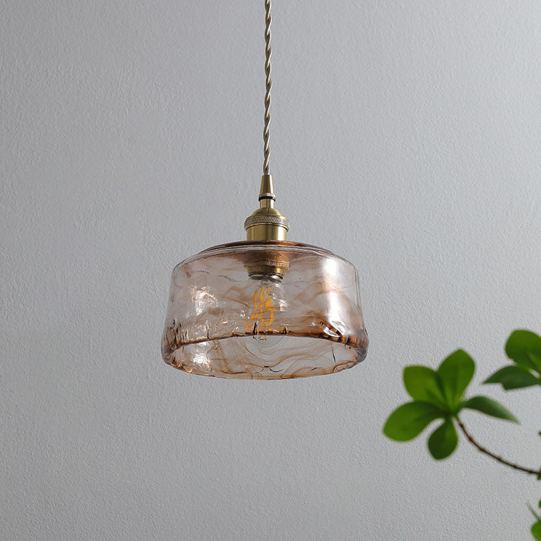Vintage Glass Pendant Light with Warm Glow
