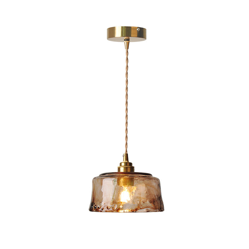 Vintage Glass Pendant Light with Warm Glow