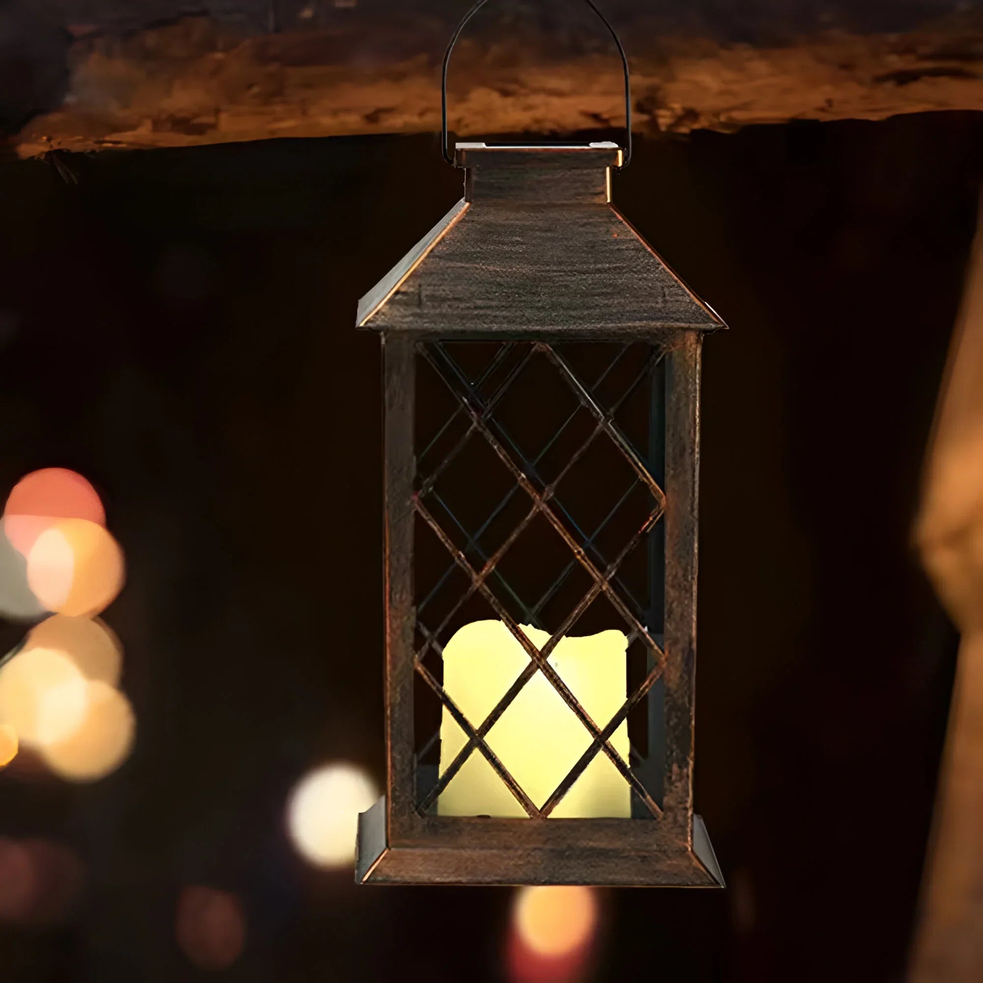 Vintage Solar Garden Lantern with Glow