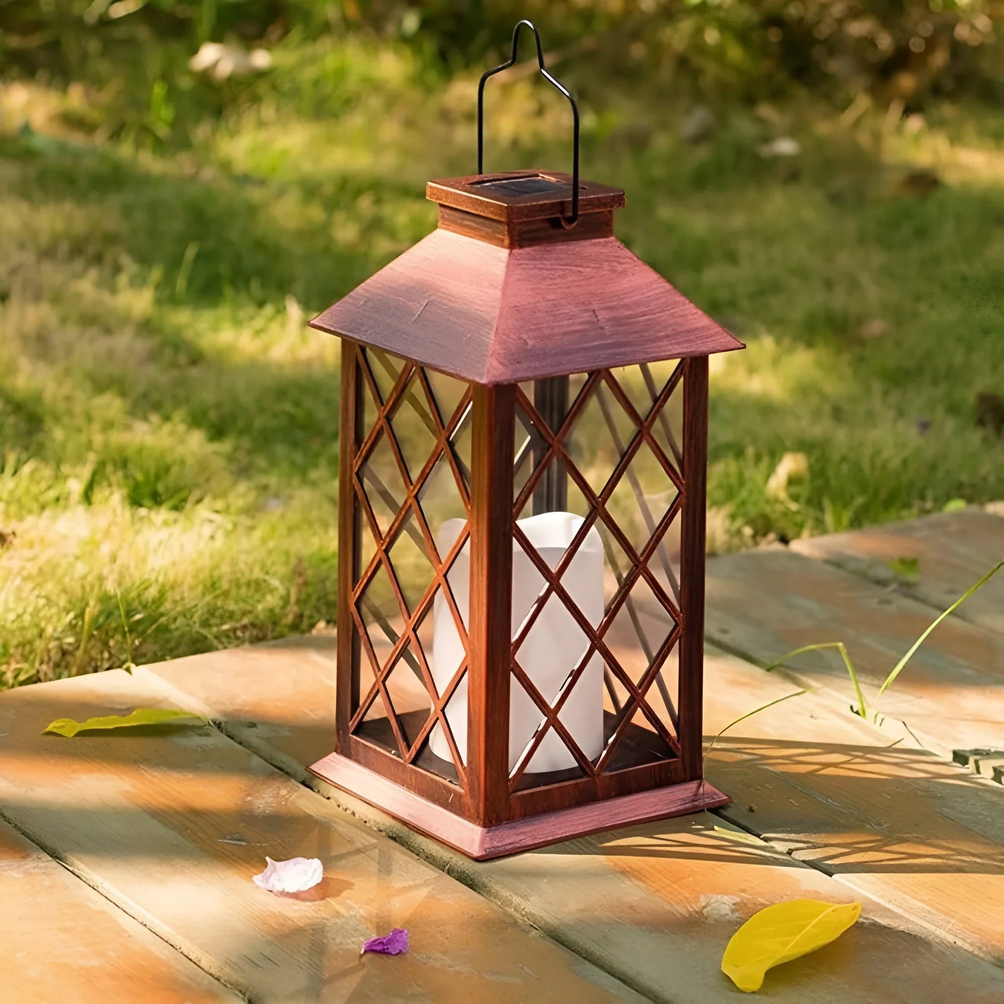 Vintage Solar Garden Lantern with Glow