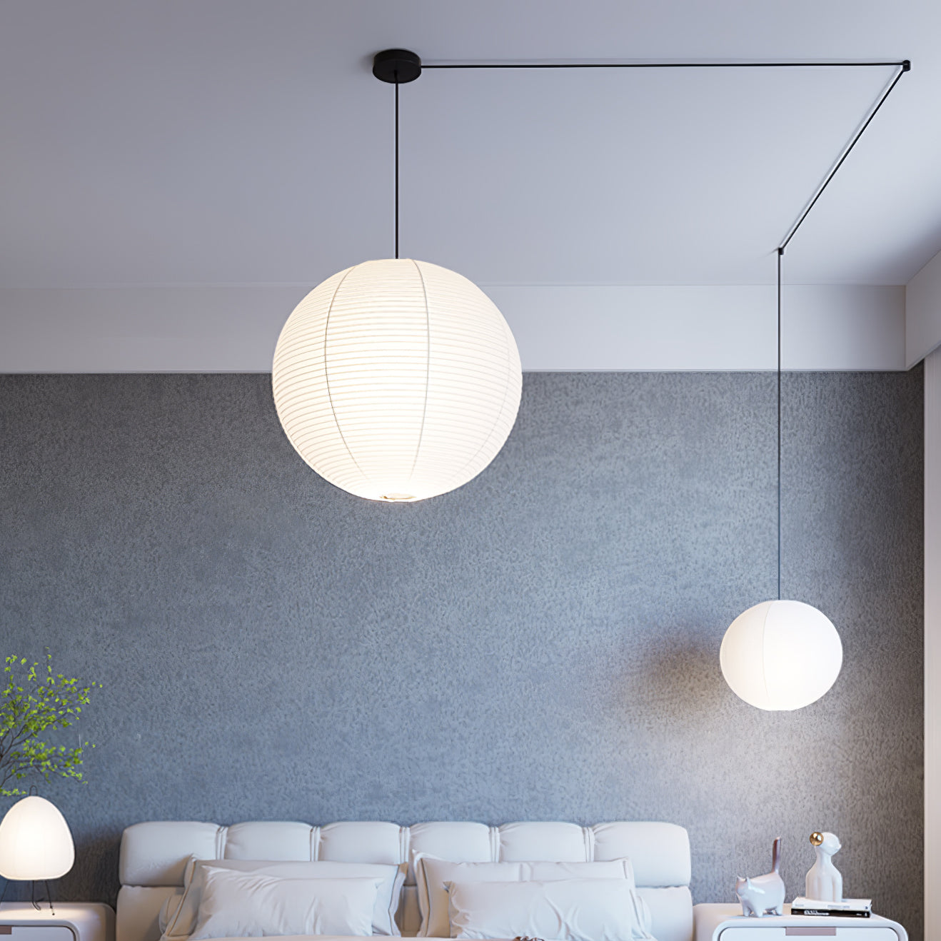 Japanese Washi Globe Pendant Light Shade