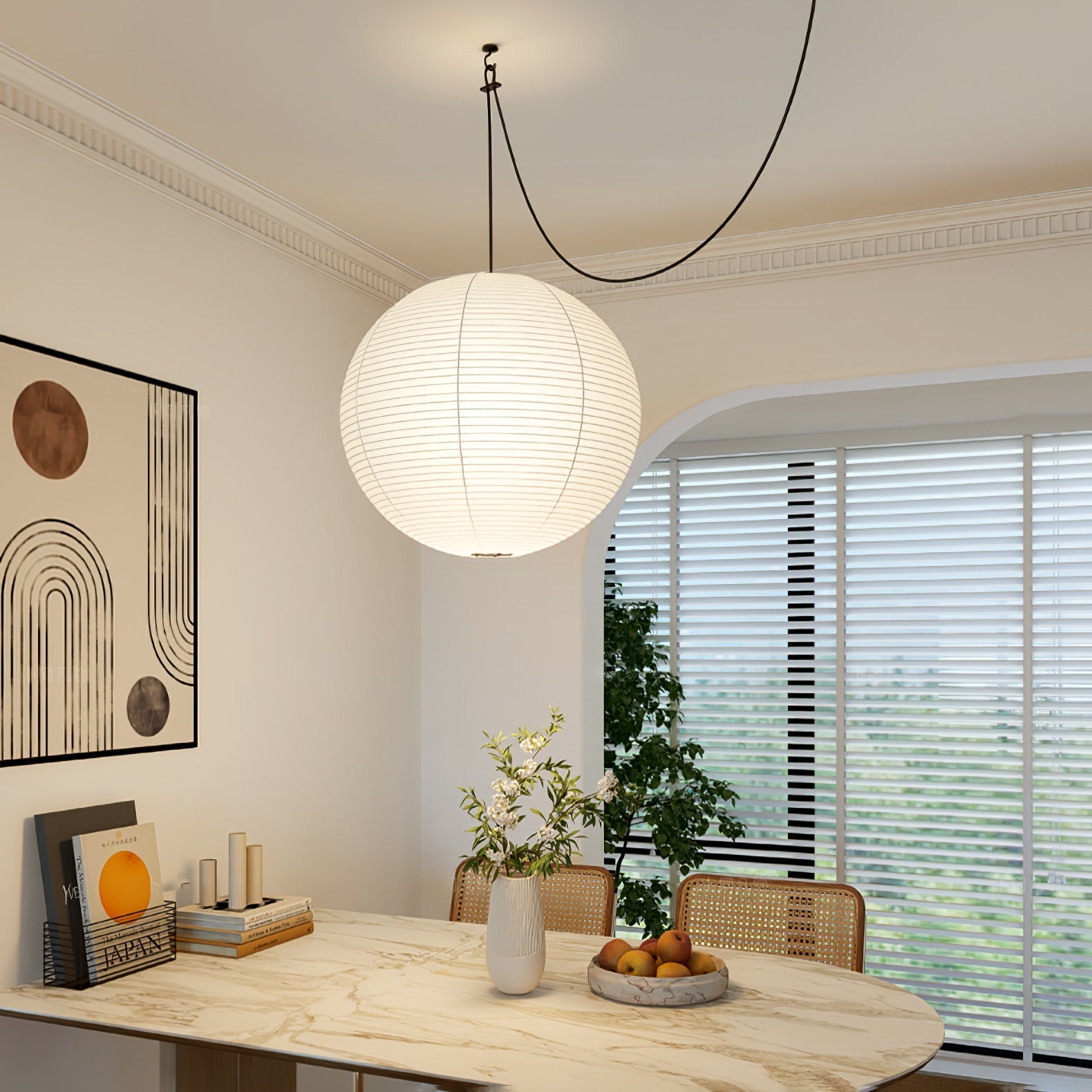 Japanese Washi Globe Pendant Light Shade