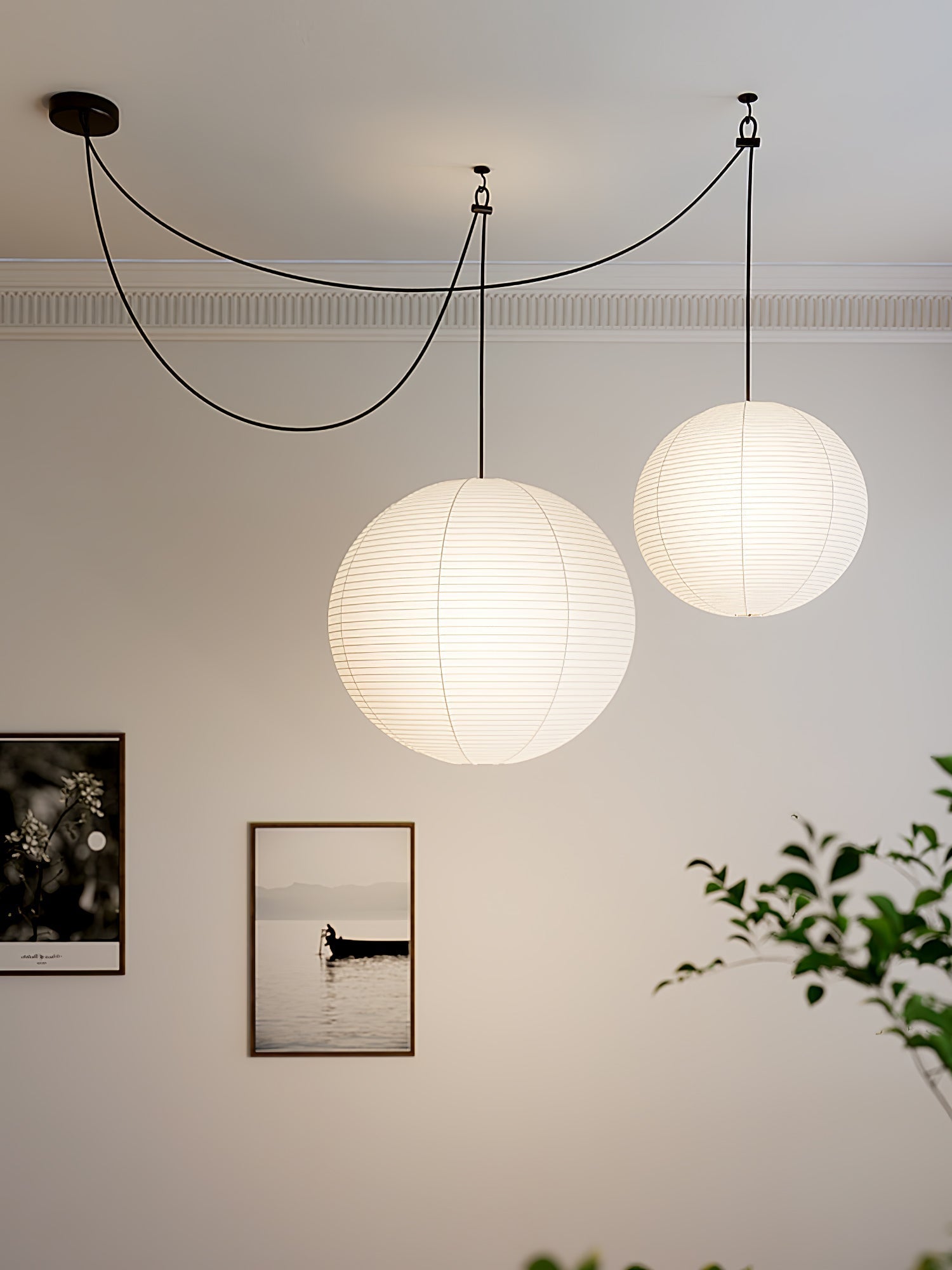 Japanese Washi Globe Pendant Light Shade