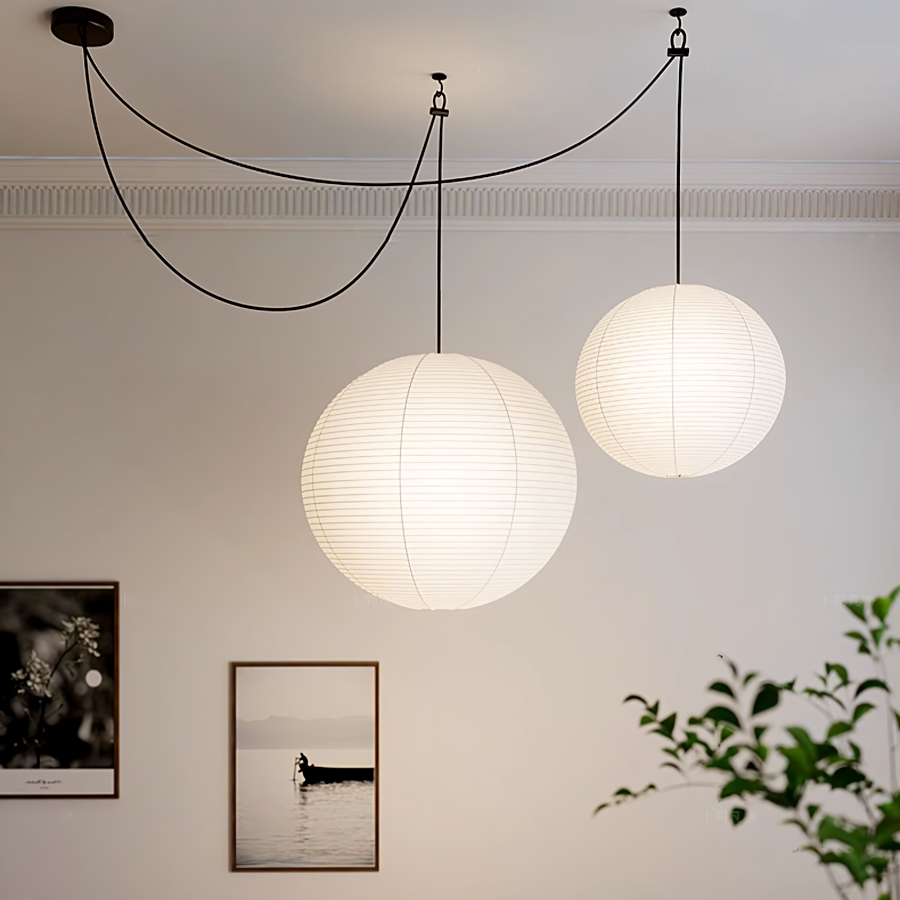 Japanese Washi Globe Pendant Light Shade