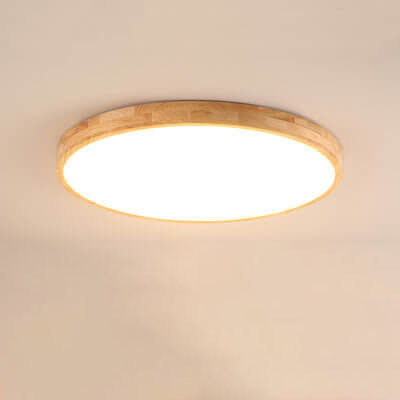 Wood Ceiling Light with Round Ultra Thin LED