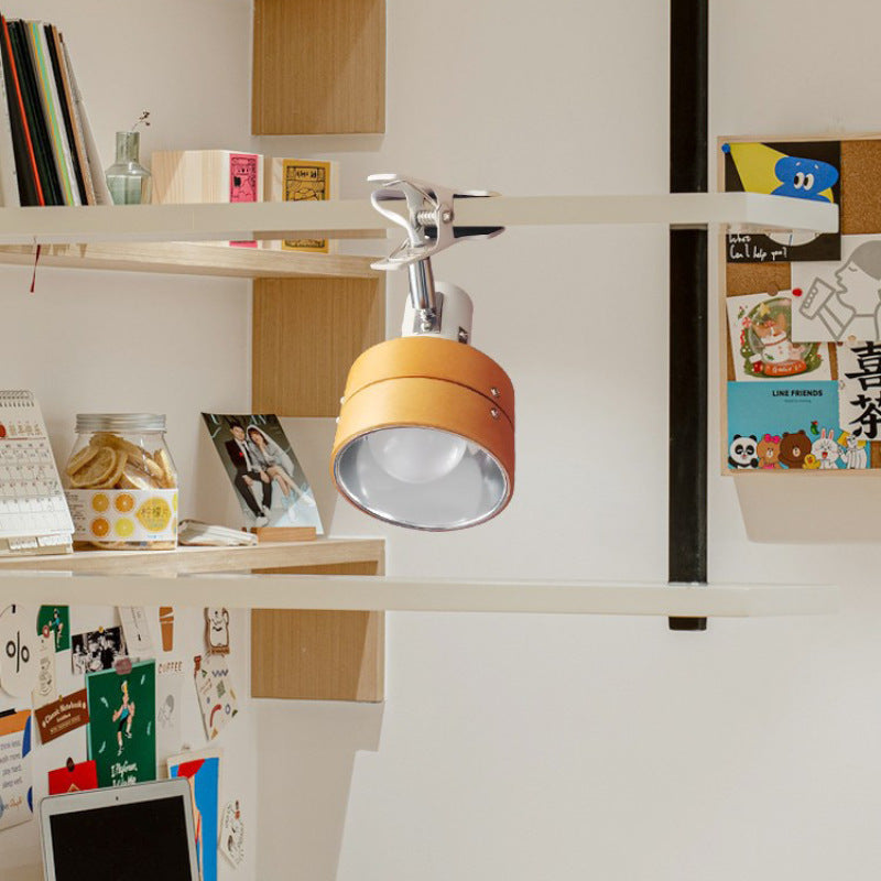Wood Clip Table Lamp with Round Head Design