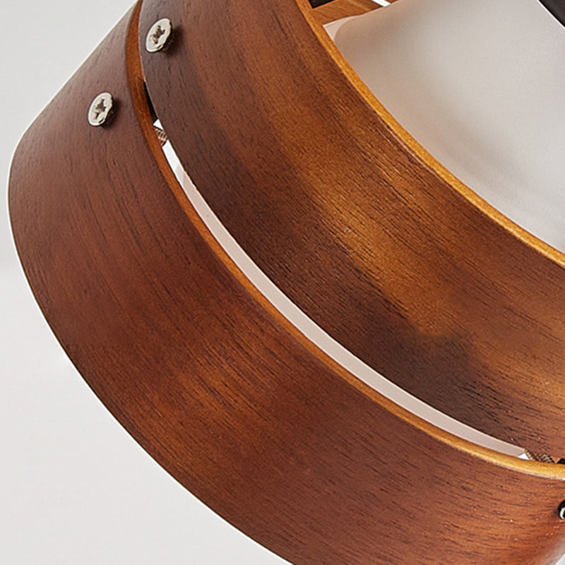 Wood Clip Table Lamp with Round Head Design
