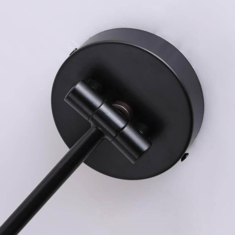 Wood Iron Wall Sconce with Swing Arm and Cone