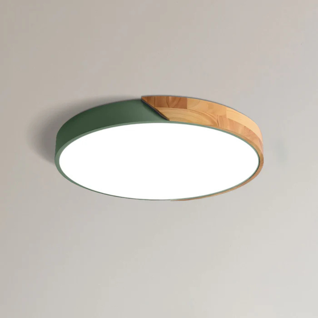 Wood LED Ceiling Light with Modern Flush Mount