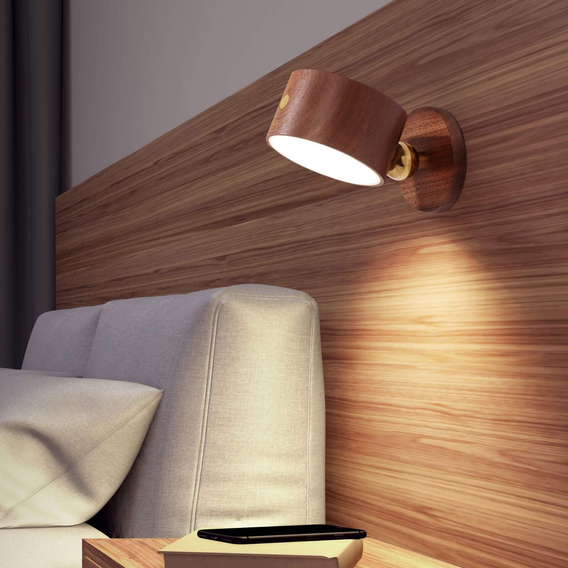 Wood Wall Sconce with LED Light Minimalist