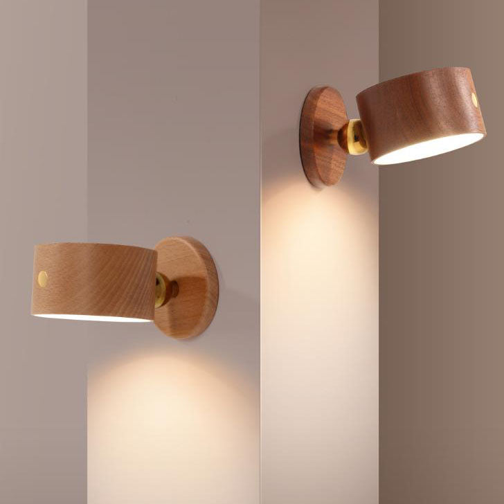 Wood Wall Sconce with LED Light Minimalist