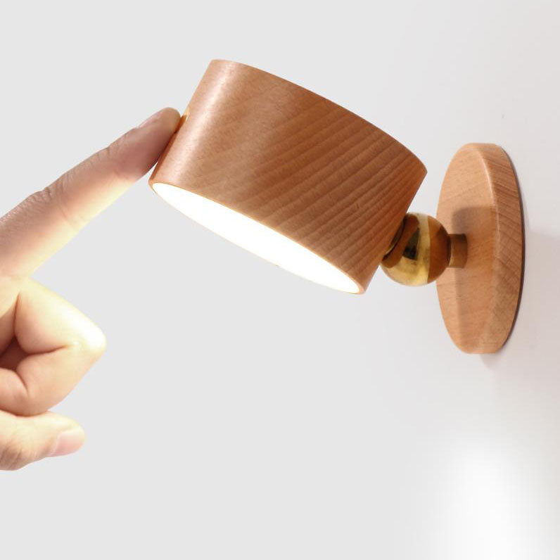 Wood Wall Sconce with LED Light Minimalist