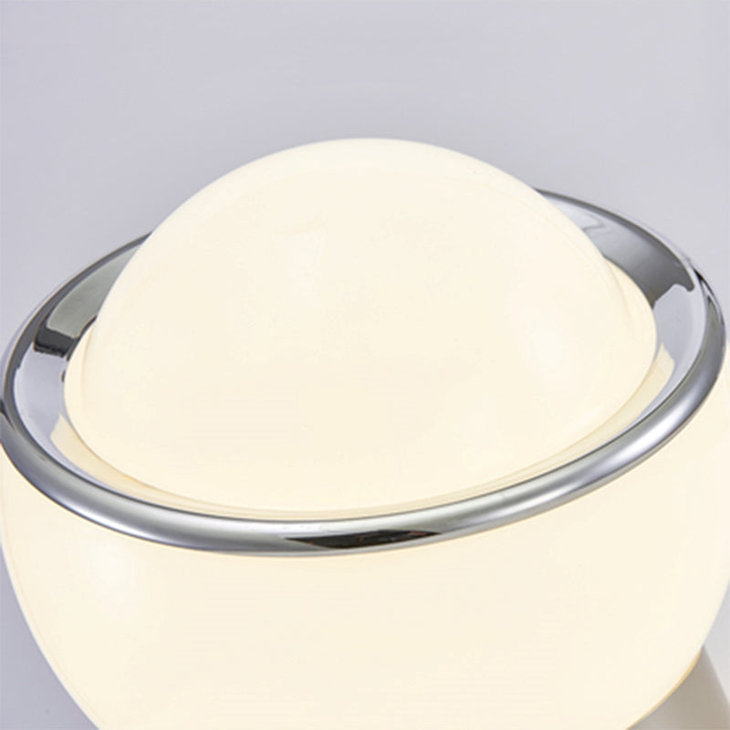 Wrought Iron Globe Table Lamp with Glass Shade