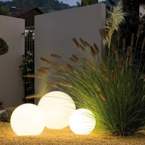 Modern PE Globe Garden Light with Remote LED