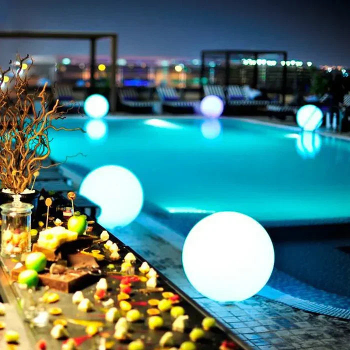 Modern PE Globe Garden Light with Remote LED
