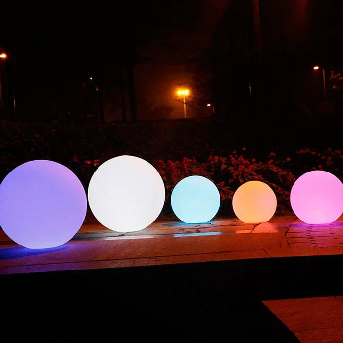 Modern PE Globe Garden Light with Remote LED