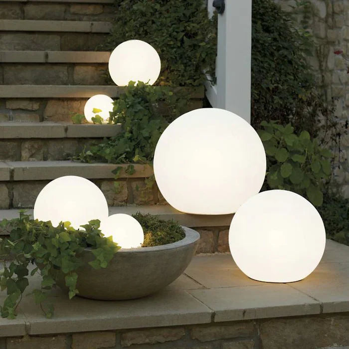 Modern PE Globe Garden Light with Remote LED