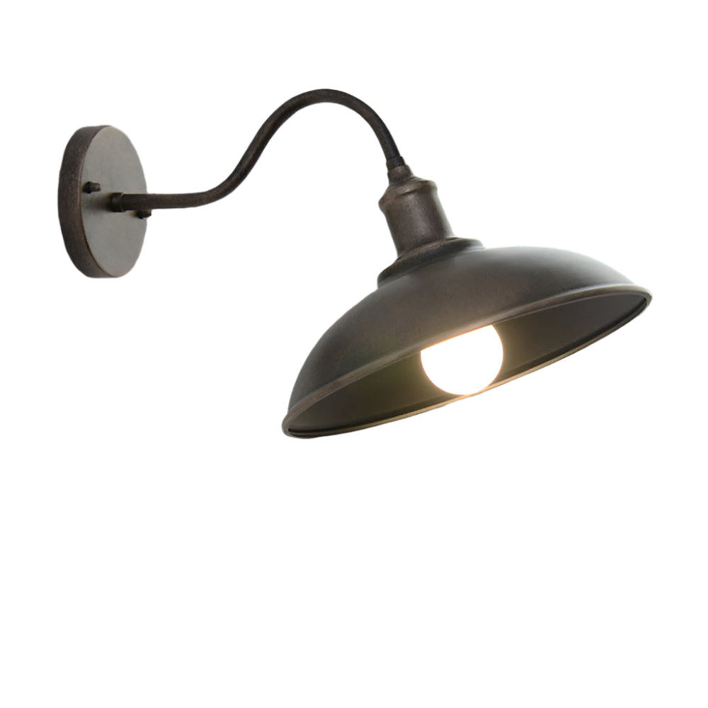 Vintage Industrial Iron Bowl LED Wall Light