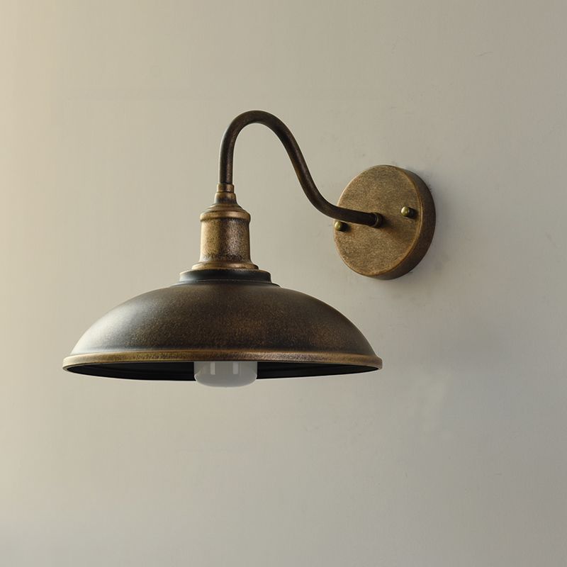 Vintage Industrial Iron Bowl LED Wall Light