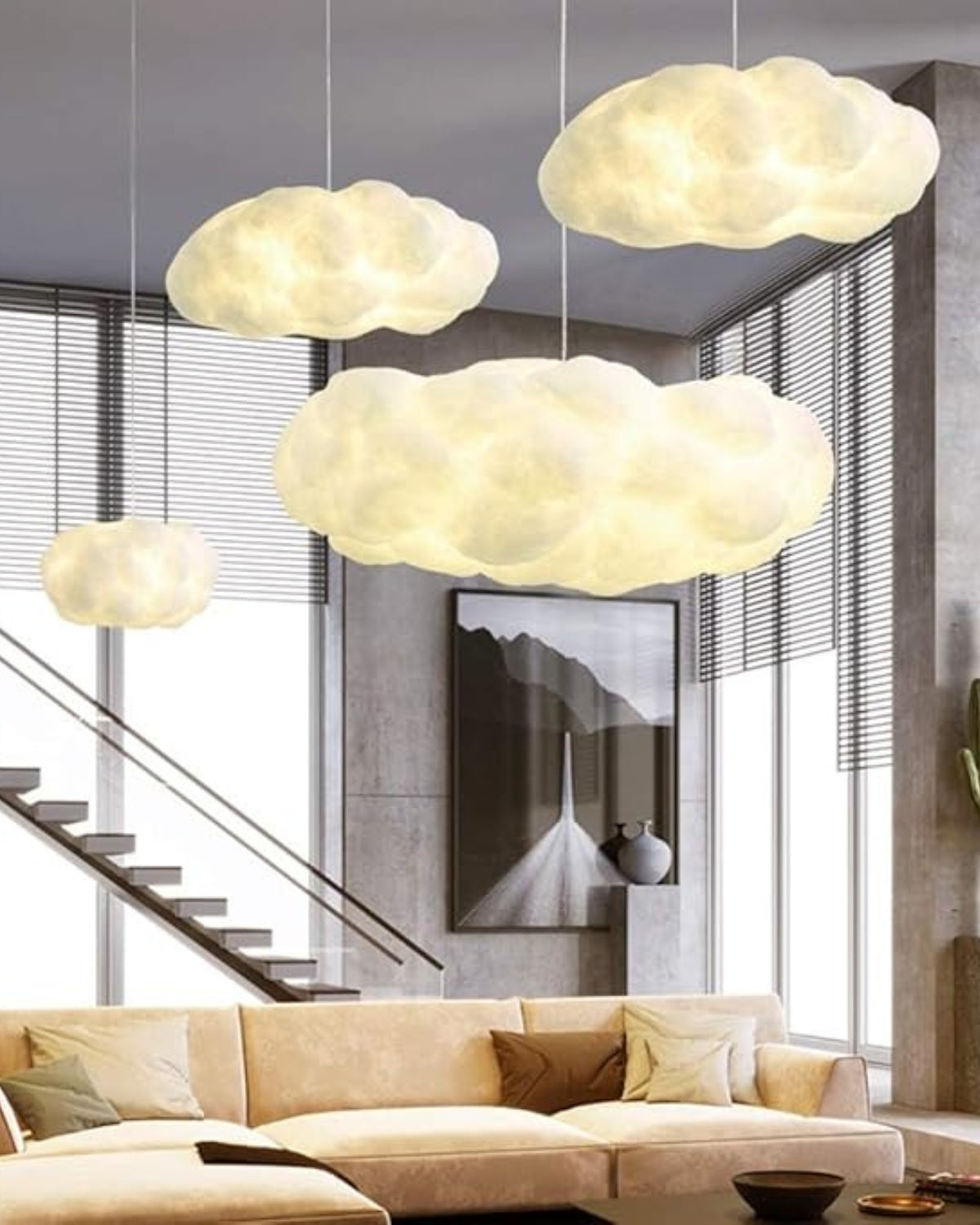 Modern Fibre Cloud Pendant Light 1-Light