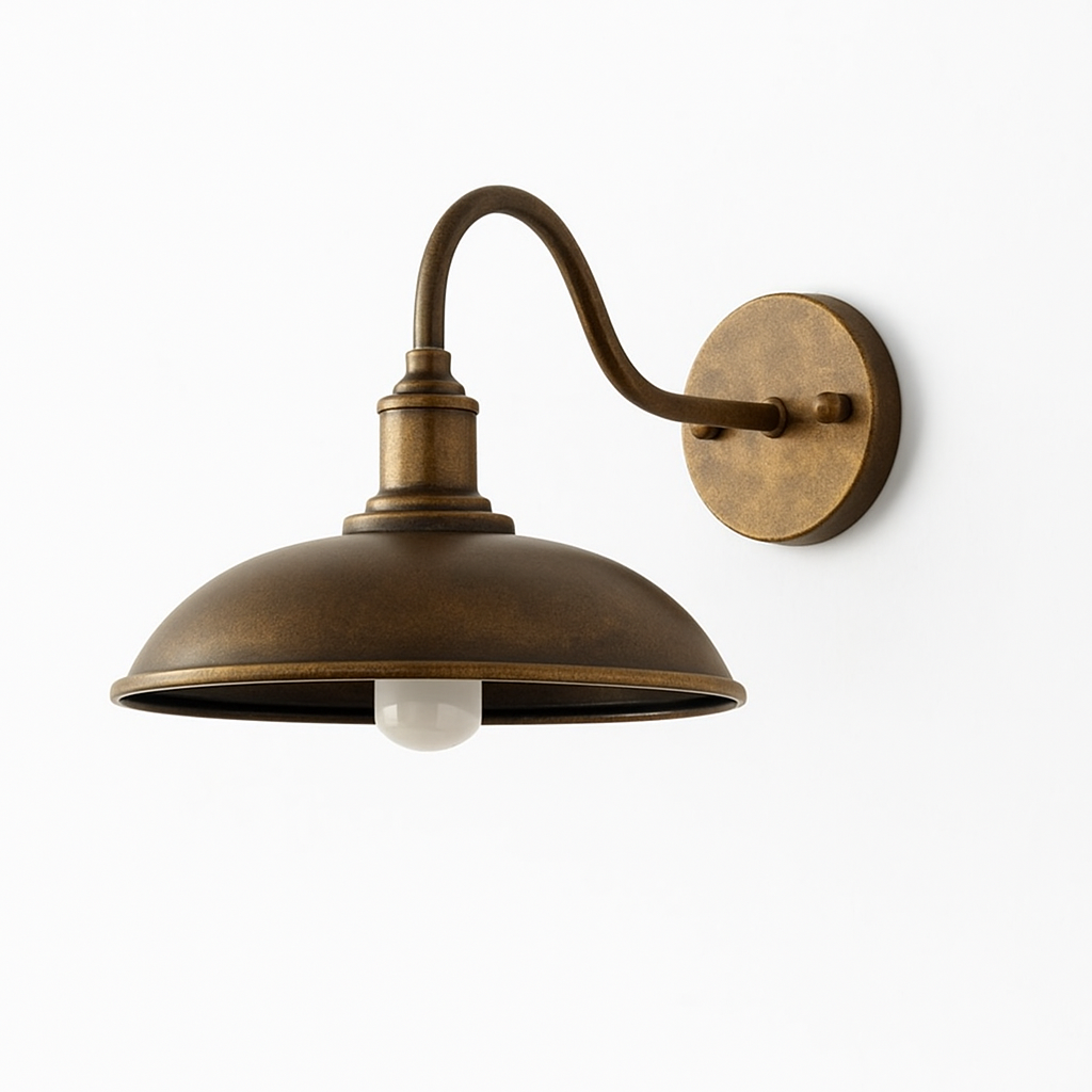 Vintage Industrial Iron Bowl LED Wall Light