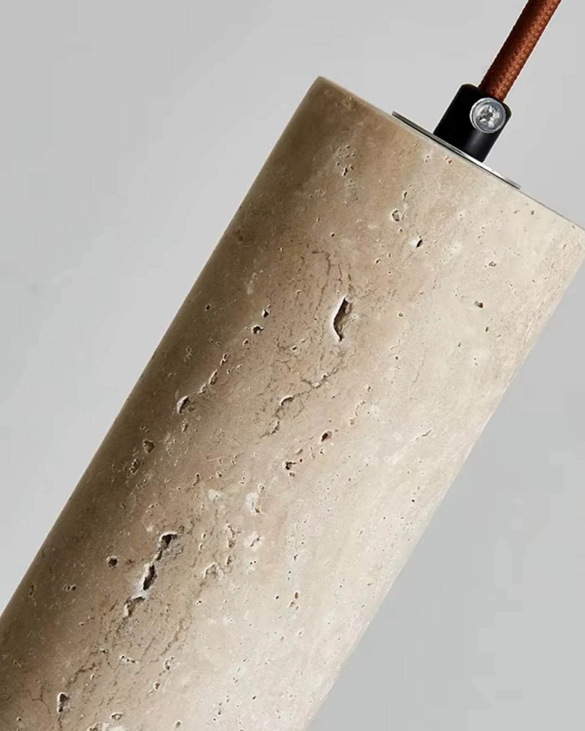 Minimalist Travertine Pendant Light Tube