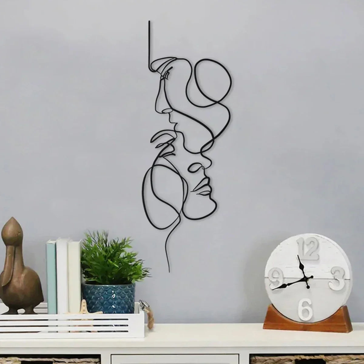 Abstract Metal Wall Sculpture Face Design