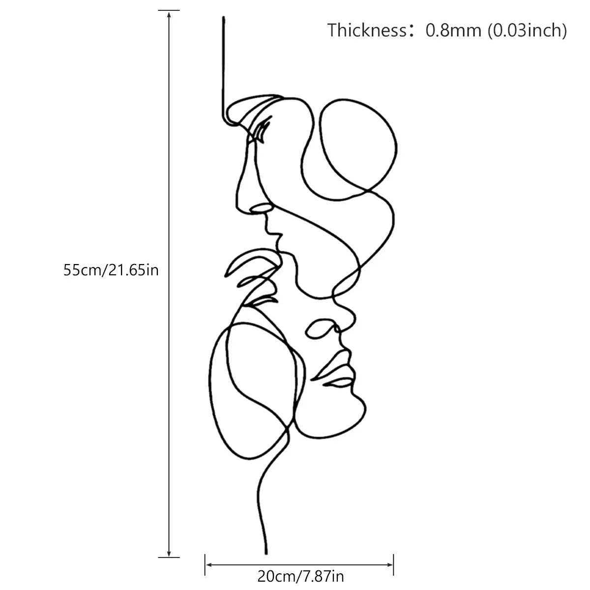 Abstract Metal Wall Sculpture Face Design