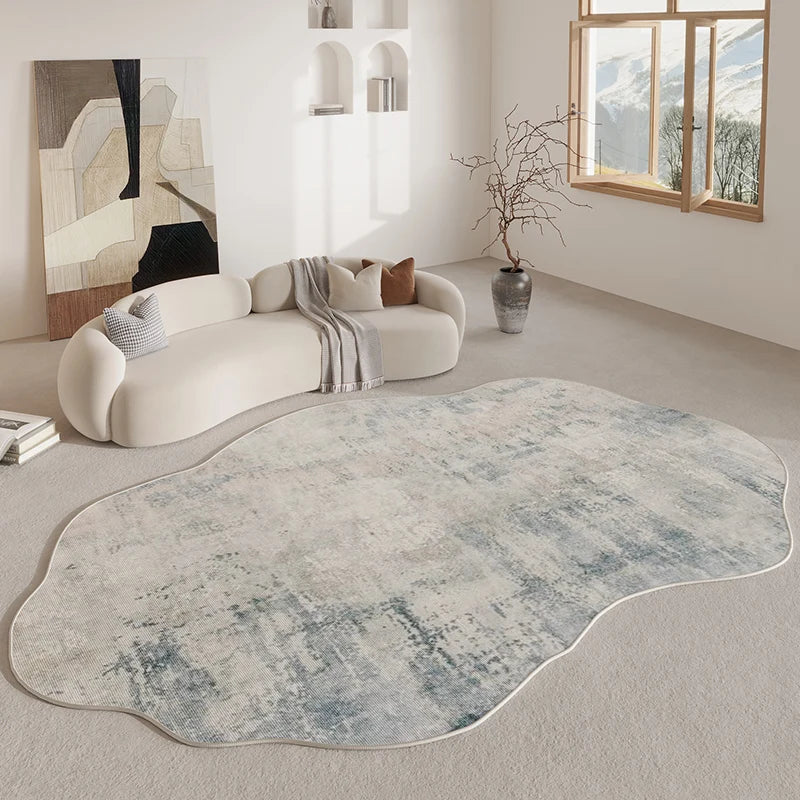 Abstract Plush Rug with Irregular Shape
